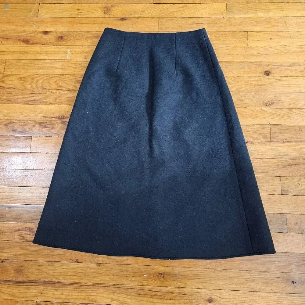 Club Monaco Charcoal Wool A Line Midi Skirt Size 4